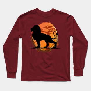 Lion Silhouette - Savannah Long Sleeve T-Shirt